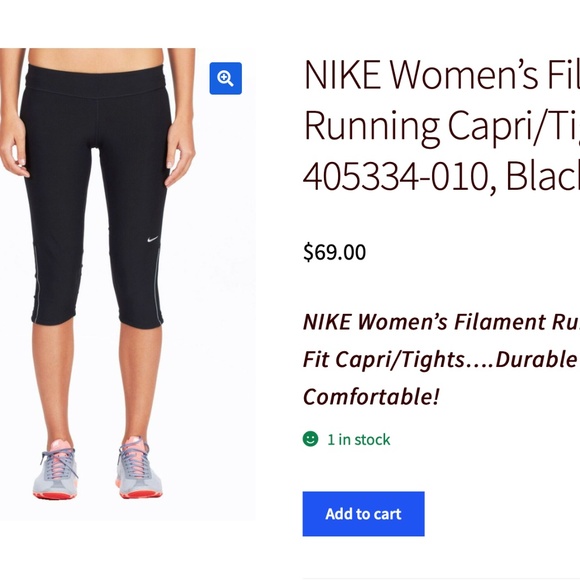 NIKE Women’s Filament Running Capri/Tights - Picture 7 of 7